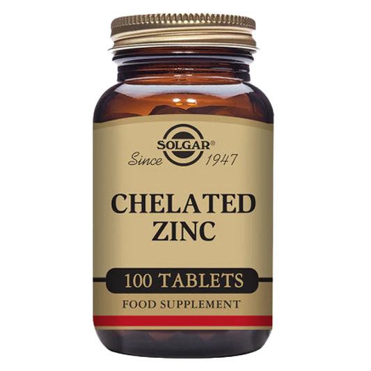 Solgar Chelated Zinc Tablets - 100 Tablets - Vitamin