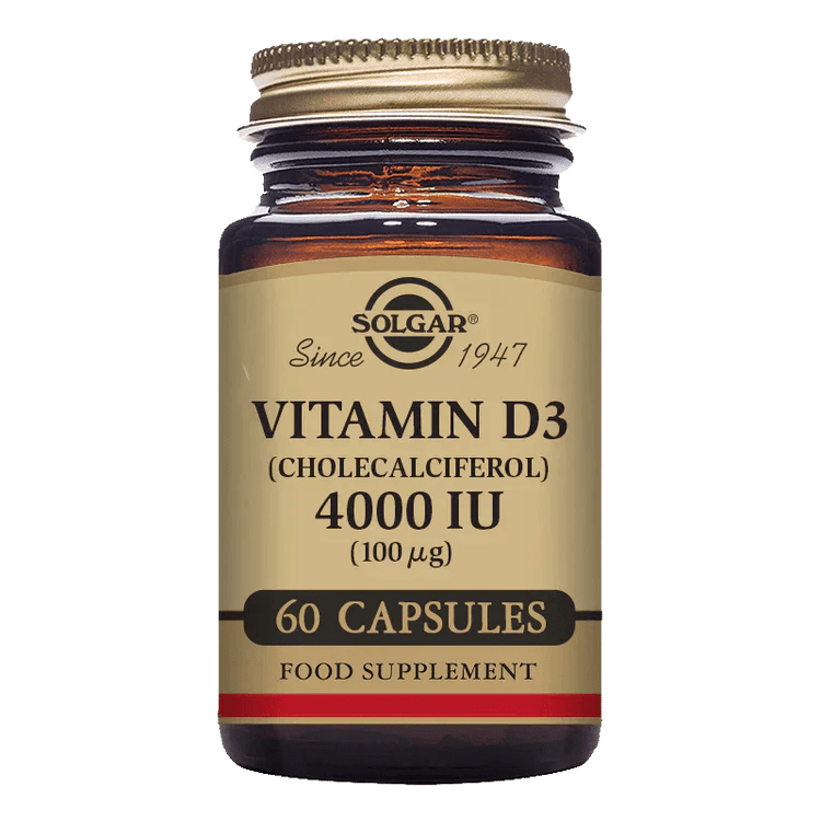 Solgar Vitamin D3 (Cholecalciferol) 4000 IU (100 mcg) 60 capsules - Leyton Pharmacy