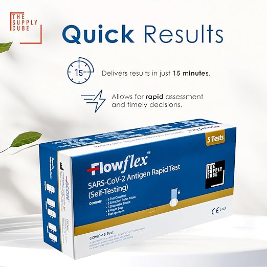 FlowFlex SARS CoV-2 Antigen Rapid Test, 5 Tests