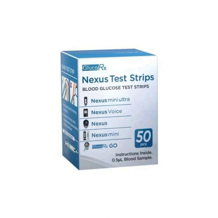 GlucoRx Nexus Test Strips - 50 pcs