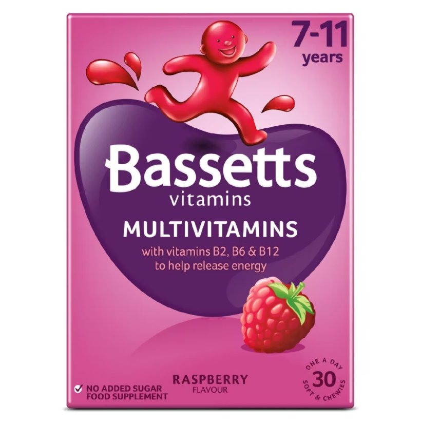 Bassetts Multivitamins Raspberry 7 - 11 Yrs - Leyton Pharmacy