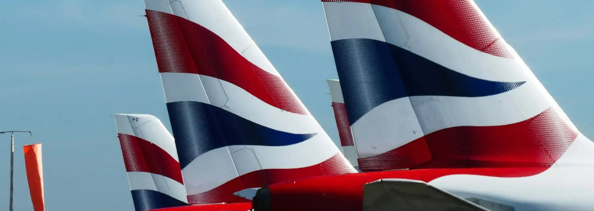 British Airways tail fins featuring the Union Jack design.