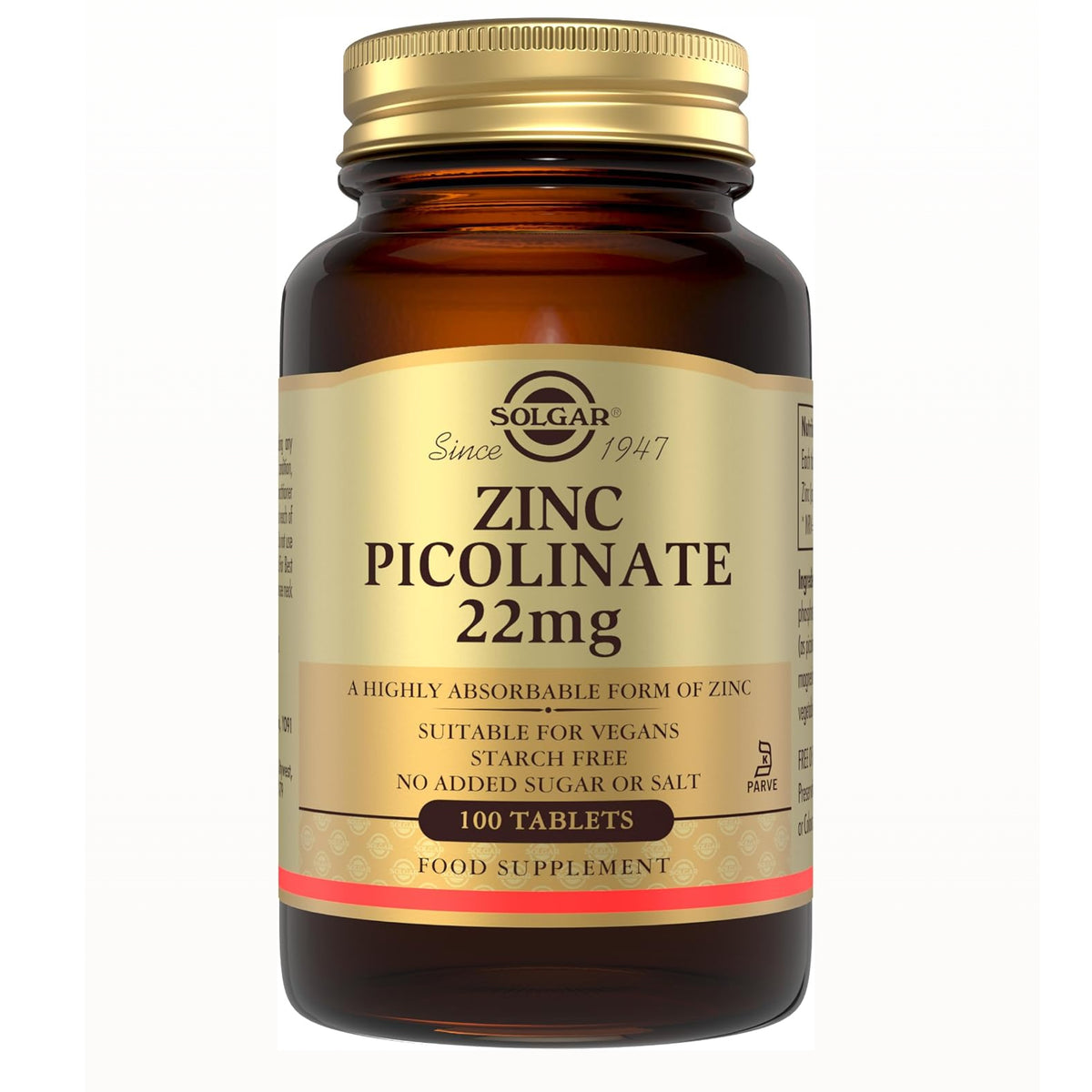 Solgar Zinc Picolinate 22mg 100 tablets