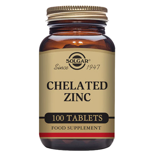 Solgar Chelated Zinc Tablets - 100 Tablets - Vitamin