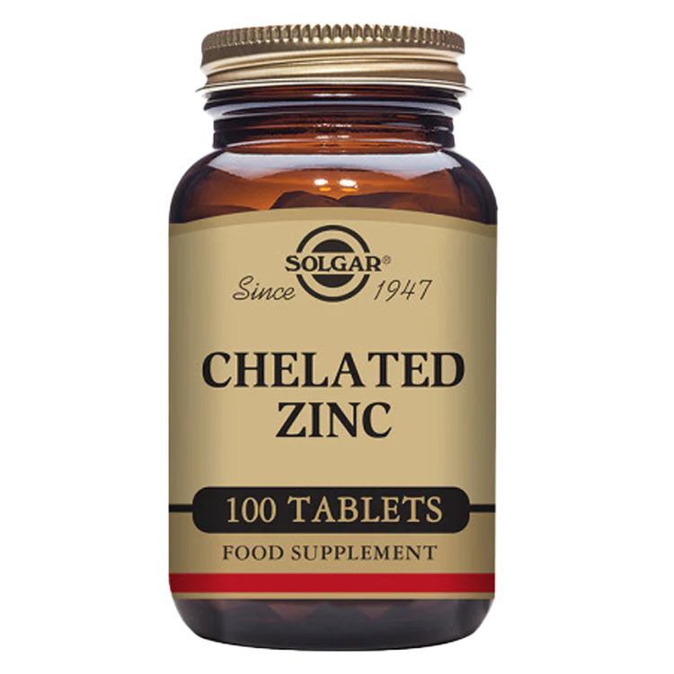 Solgar Chelated Zinc Tablets - 100 Tablets - Vitamin