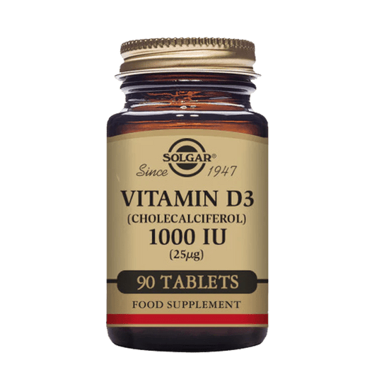 Solgar Vitamin D3 (Cholecalciferol) 1000 IU (25 mcg) 90 Tablets - Leyton Pharmacy
