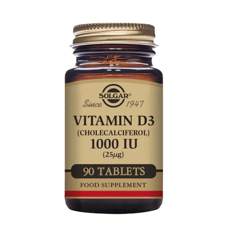 Solgar Vitamin D3 (Cholecalciferol) 1000 IU (25 mcg) 90 Tablets - Leyton Pharmacy